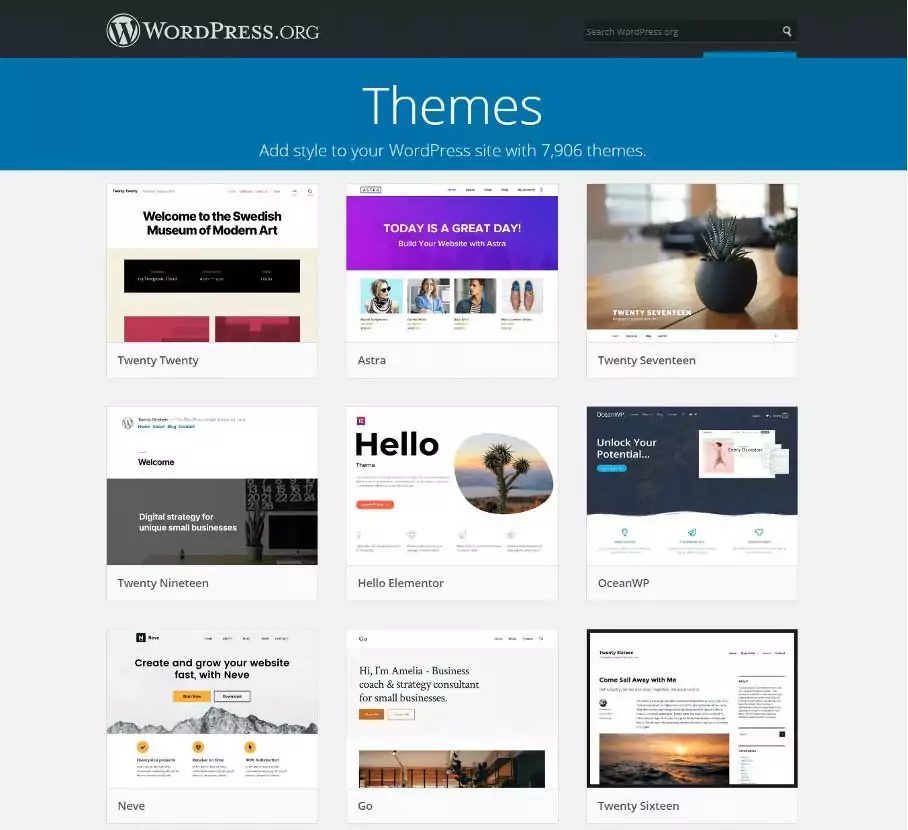 Les thèmes WordPress