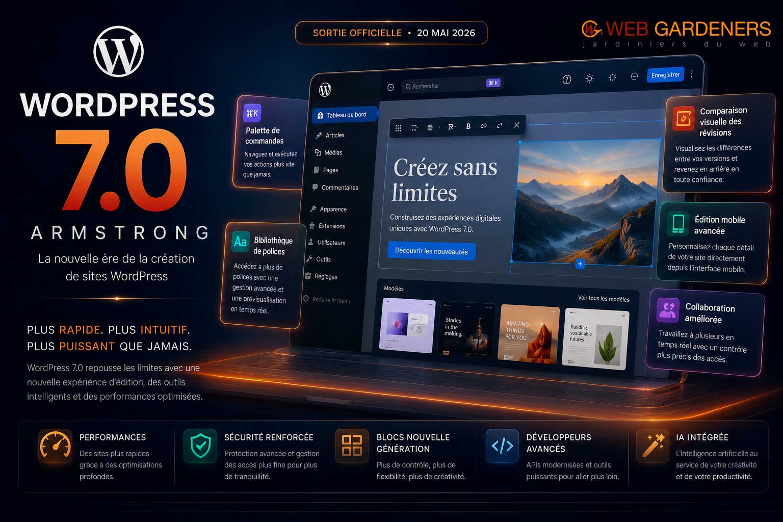 WordPress 7.0 : analyse complète des nouveautés, des promesses et de l&rsquo;avenir du CMS